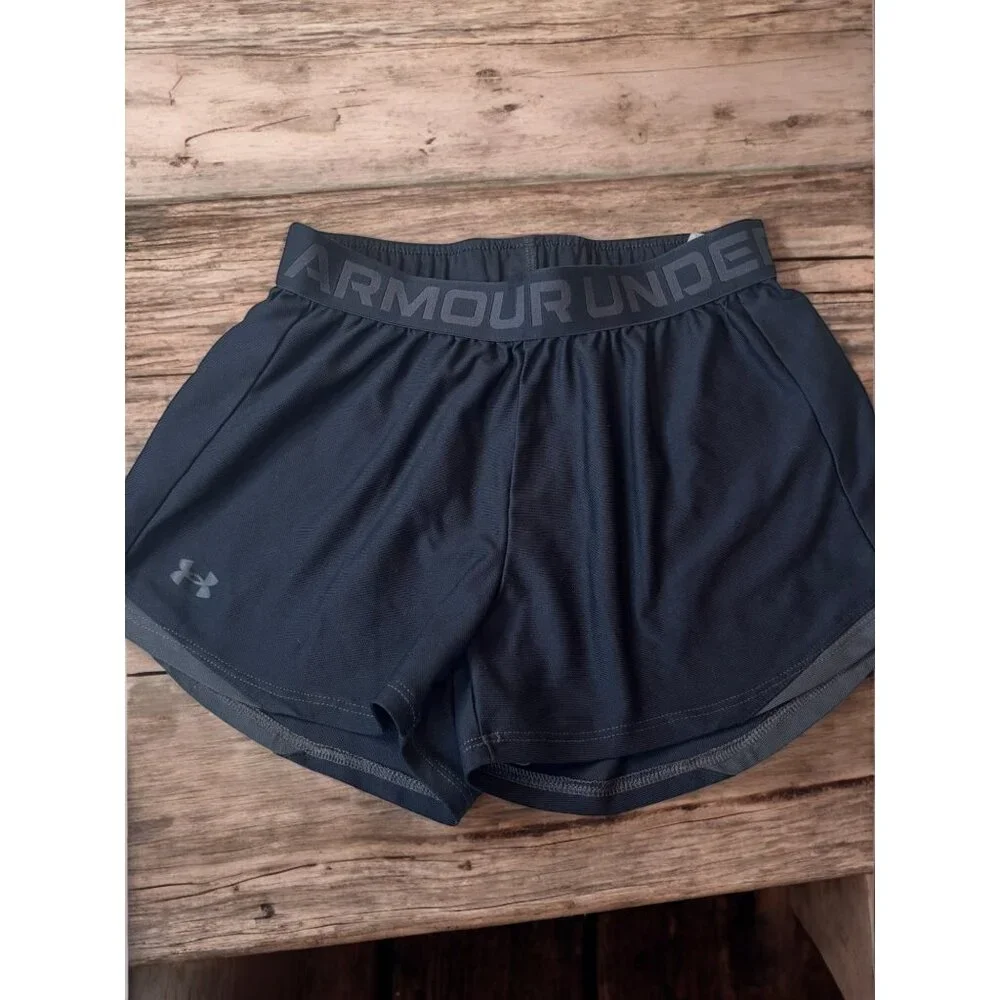 2 Under Armour  Women's Shorts Gray and Black Size XS - Picture 3 of 12